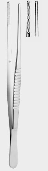 Пінцет для тканин ВА (WAUGH) 1x2 зубці, 15 см (cm)